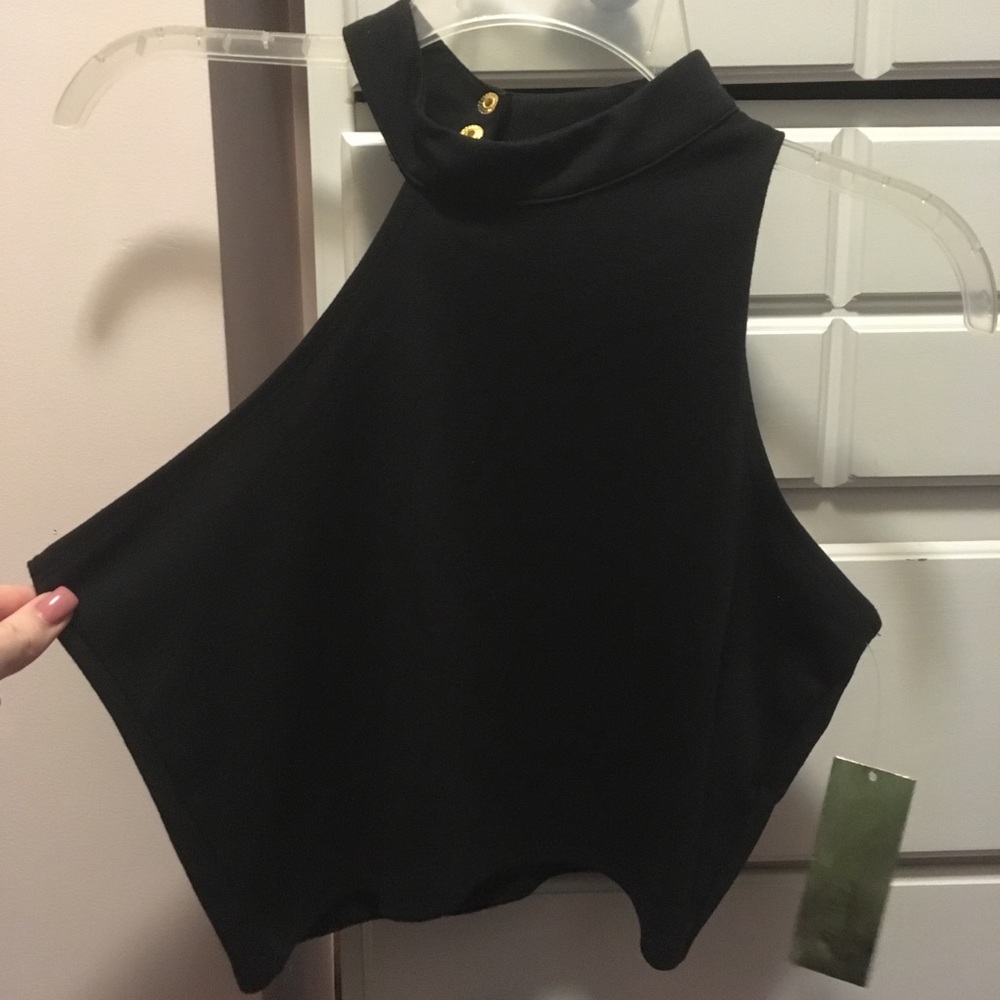 asymmetrical black right crop top